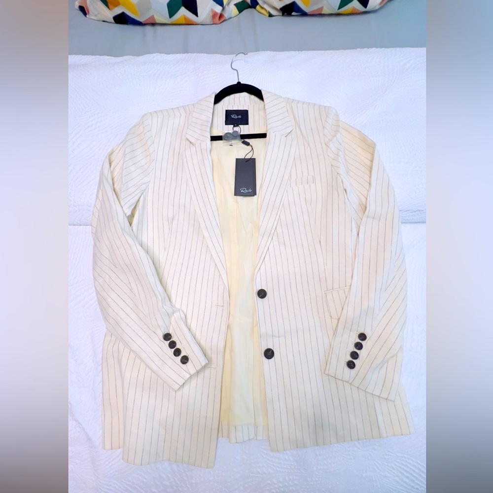 RAILS: Brand New Cream & Black Pin Stripe Blazer - Size Large